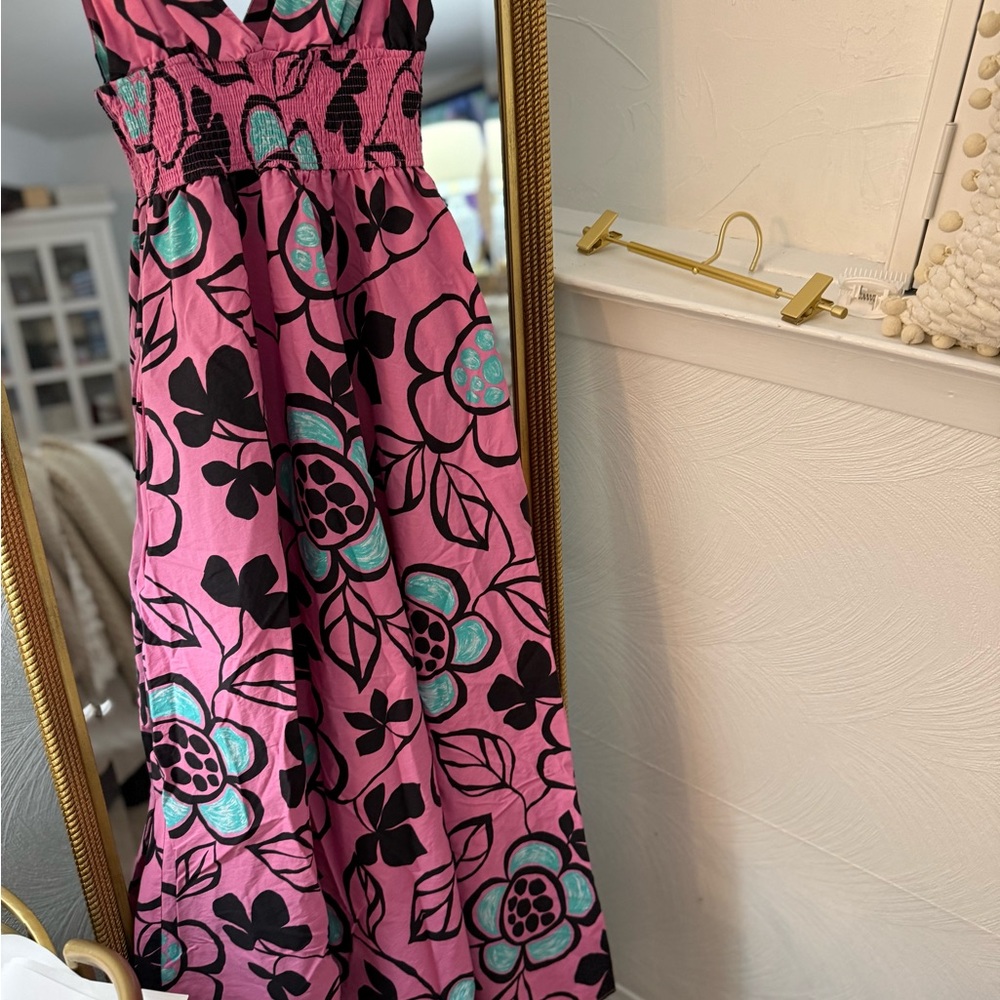 Zara Pink and Black Patterned Fabric